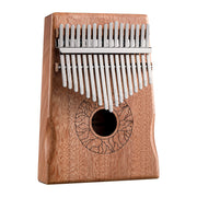 Engravable Mahogany Hollow Kalimba 17 Key for Healing & Custom Gifts | Lotus Design Hluru