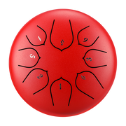 【Engravable】HUASHU Carbon Small Steel Tongue Drum 6 Inch 8 Notes C5 Major for Kids and Beginners - Upgrade Lotus Series