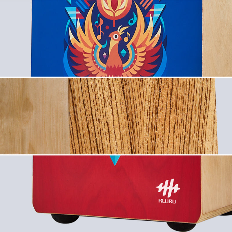 Hluru Chinese Ash Cajón 42CN Gray Blue Teenager Series for Spiritual Practices - Vermilion Bird