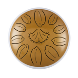 Huashu 11 notes 6" C5 Major Carbon Steel Tongue Drum For Yoga - Golden Ginkgobiloba