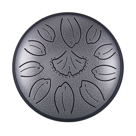 Huashu 11 notes 6" C5 Major Carbon Steel Tongue Drum For Yoga - Golden Ginkgobiloba
