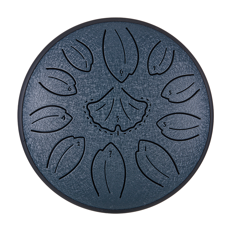 Huashu 11 notes 6" C5 Major Carbon Steel Tongue Drum For Yoga - Golden Ginkgobiloba