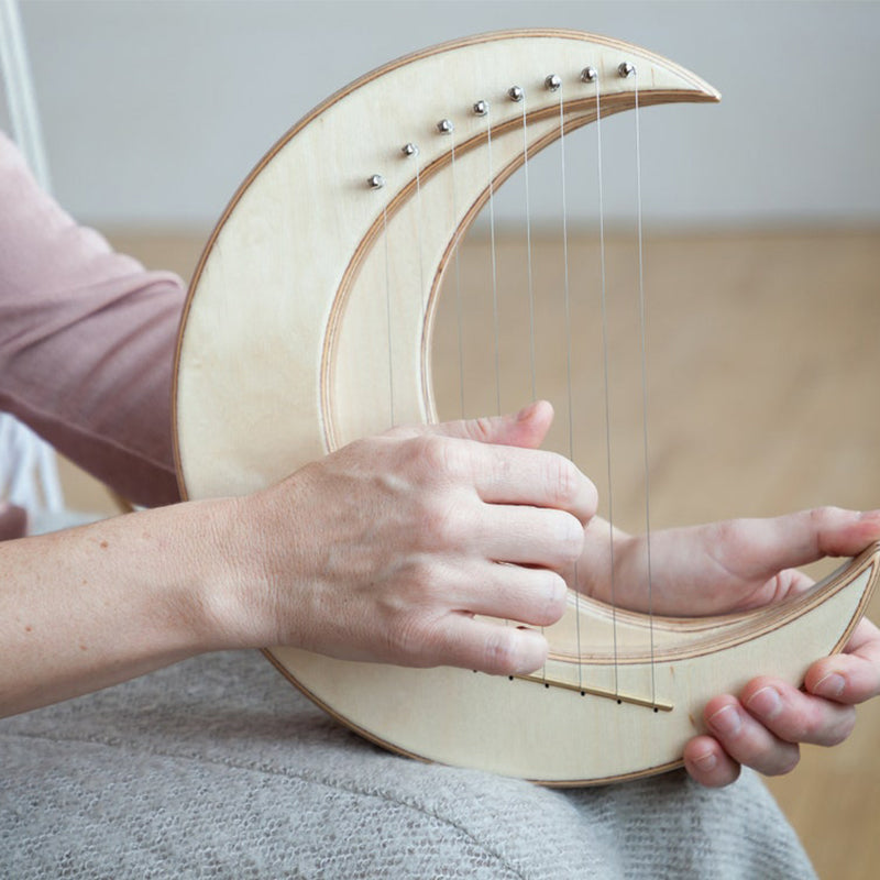 HLURU Maple & Elm Large Lyre Harp 8 Strings C/G Major for