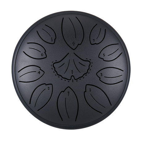 Huashu 11 notes 6" C5 Major Carbon Steel Tongue Drum For Yoga - Golden Ginkgobiloba