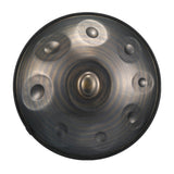 Tambour handpan HLURU en acier inoxydable marron, 22 pouces, 9 notes, D-Kurd, pour l'éducation prénatale - Bordure en caoutchouc de niveau C 