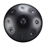 Tambour handpan HLURU en acier inoxydable gris, 22 pouces, 9 notes, D-Kurd, pour divertissement familial - Bordure en caoutchouc de niveau C 