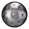 Tambour handpan HLURU en acier inoxydable argenté, 22 pouces, 9 notes, D-Kurd, pour rassemblements sociaux - Bordure en caoutchouc de niveau C 