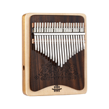 Kalimba Hluru 21 touches en noyer noir et érable, do majeur, pour l'éducation de la petite enfance - Double couche de wah-wah 