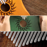 HUASHU Pappel Kalimba C-Dur Daumenklavier für Achtsamkeit - Hohle Sonnenblume Kalimba 